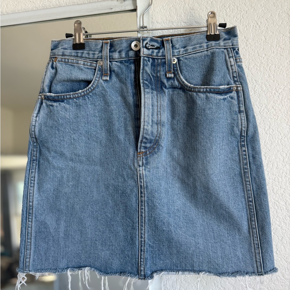 rag & bone Light Blue Denim Pencil Skirt
